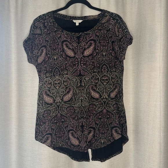 LUCKY BRAND PAISLEY CREW NECK TEE (S) - Picture 1 of 6